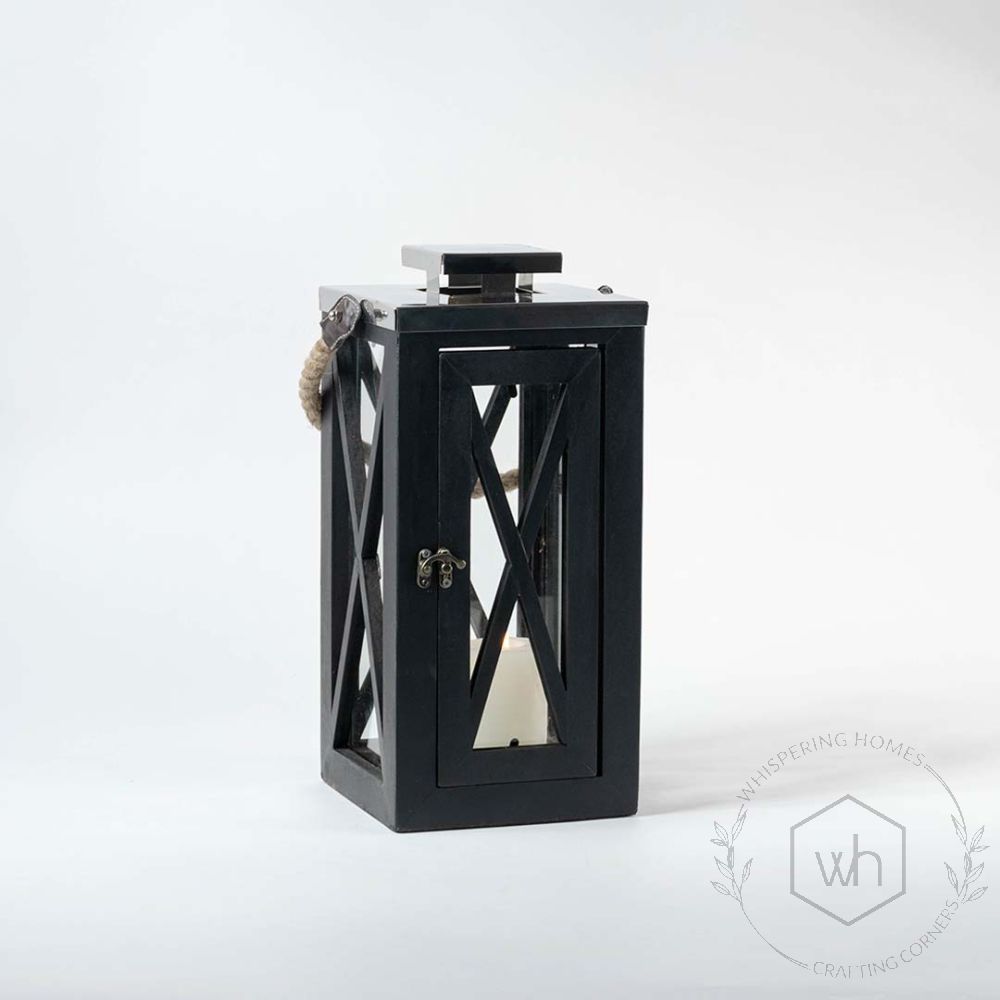 Kosipo Wooden Lantern Medium Light On White Background