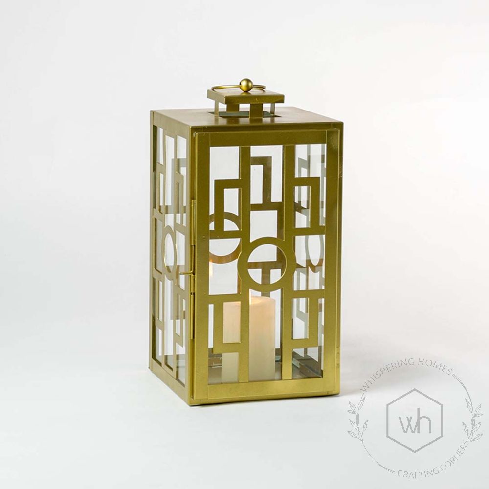 Lova Golden Lantern - Large Light On White Background