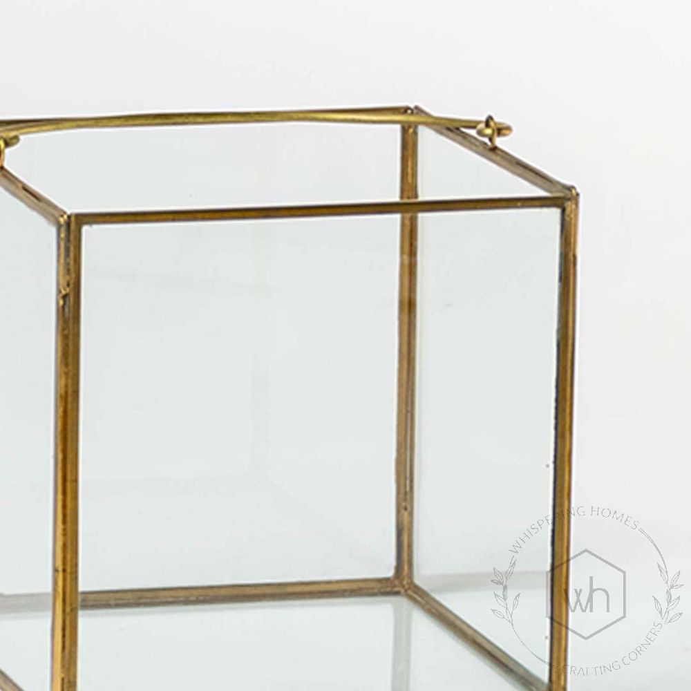 De Flores Modern Square Glass Candle Holder - Small Closeup