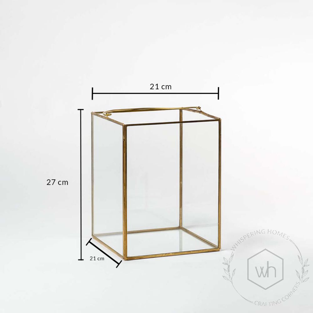 De Flores Modern Square Glass Candle Holder - Large Dimensions