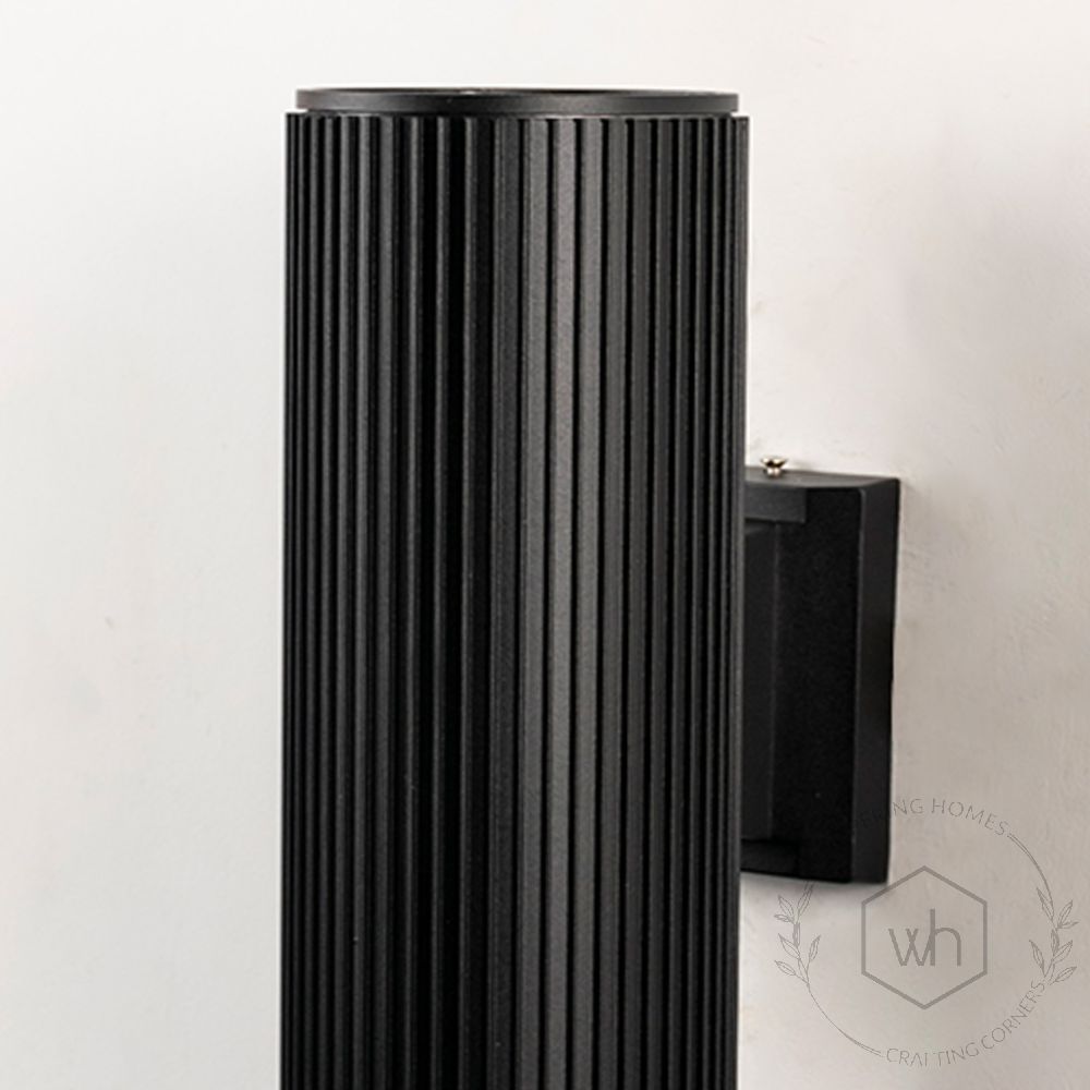 Ribbed Cylindrical Wall Light - Large Closeup