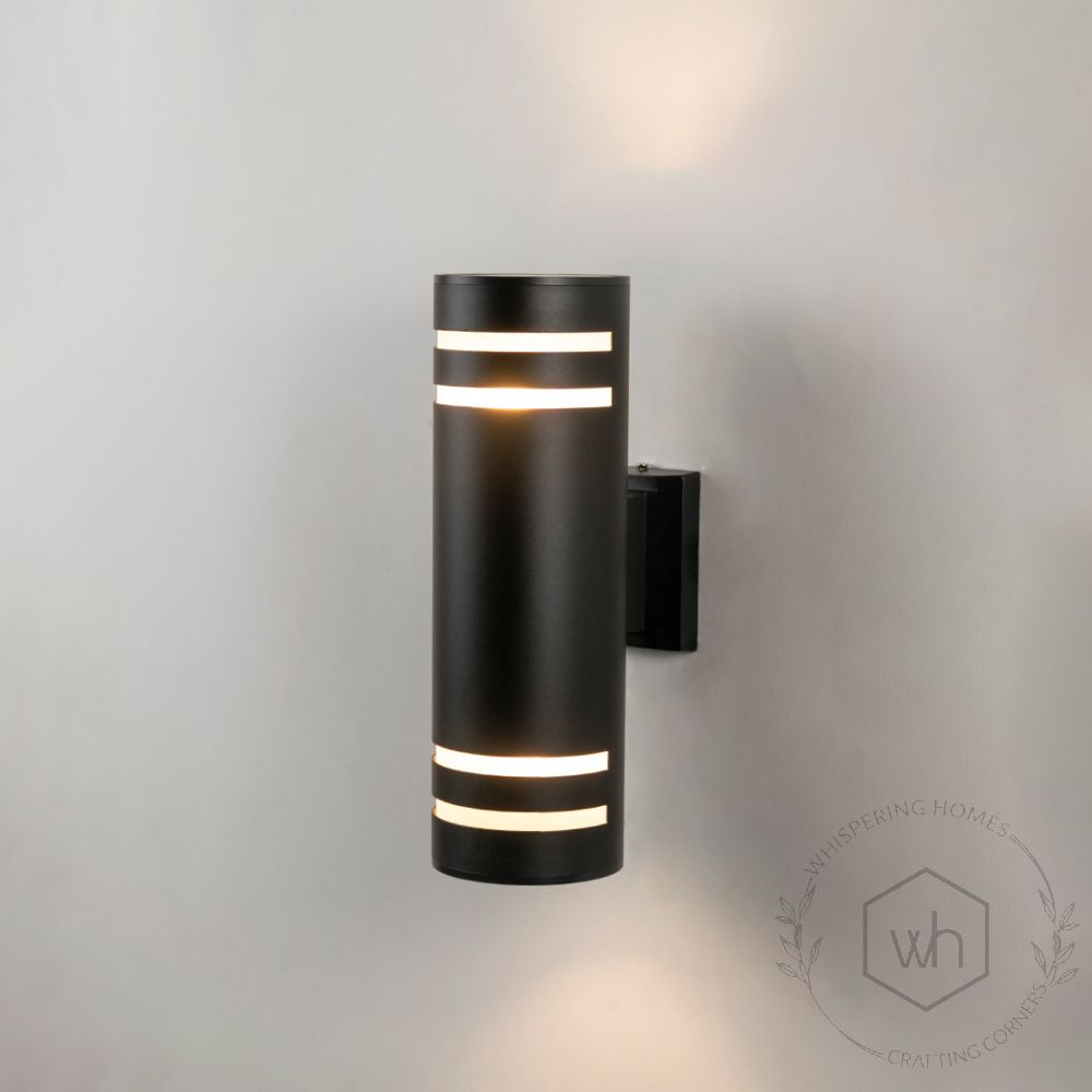 Up-Down Outdoor Wall Light - Large Light On White Background