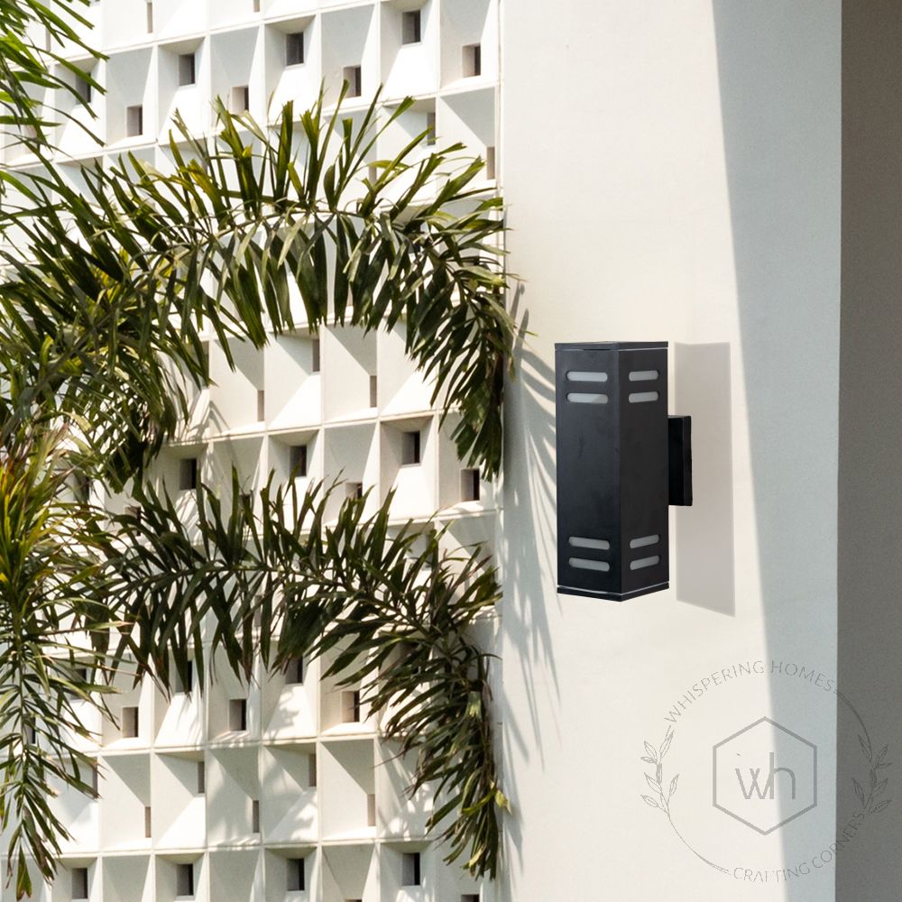 Shadow Outdoor Wall Light - Black Lifestyle