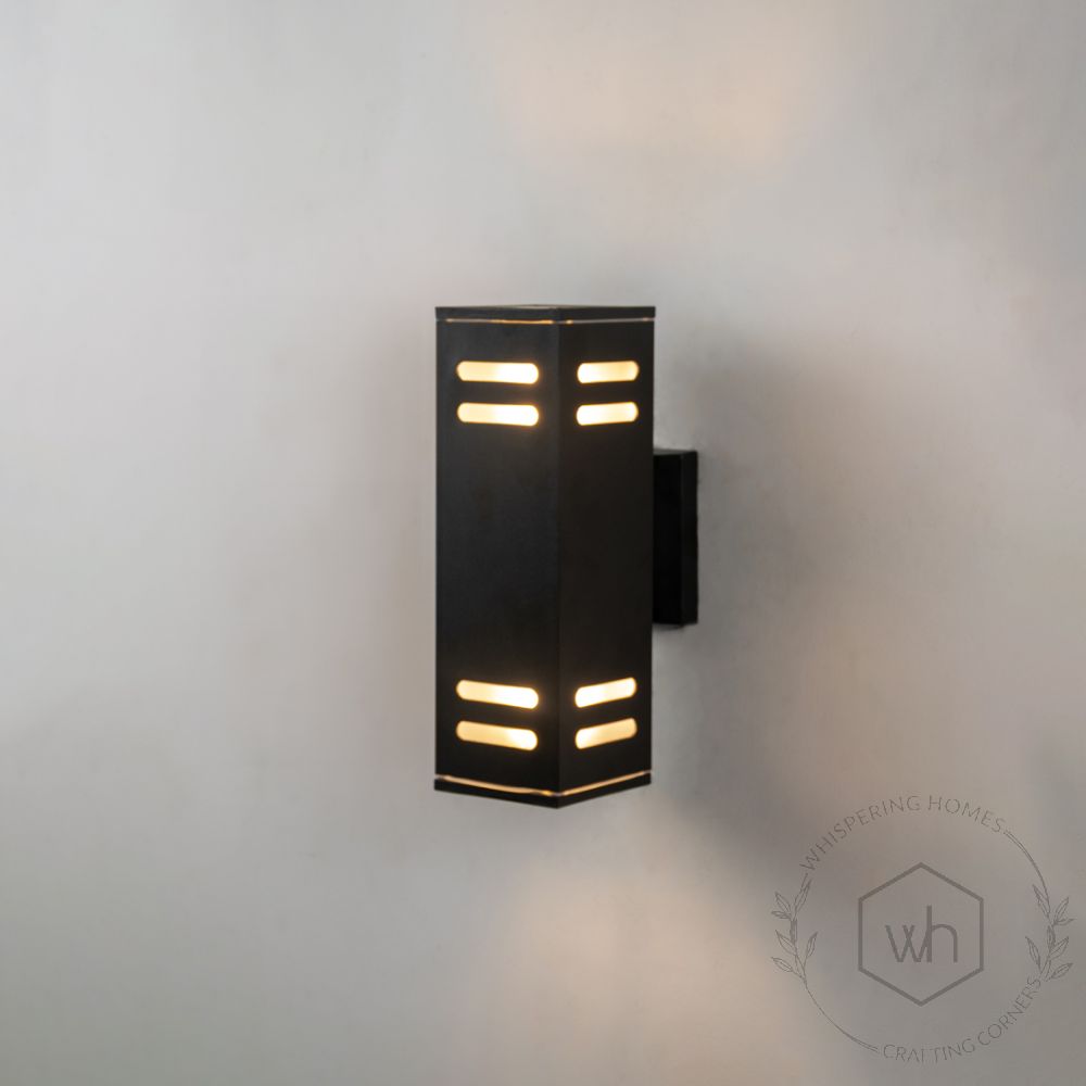 Shadow Outdoor Wall Light - Black Light On White Background