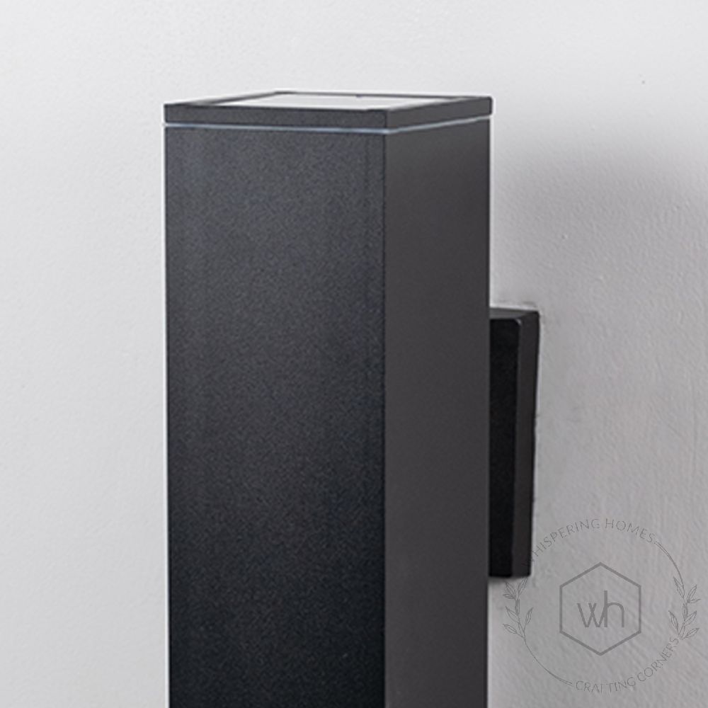 Box Outdoor Wall Light- Black Closeup