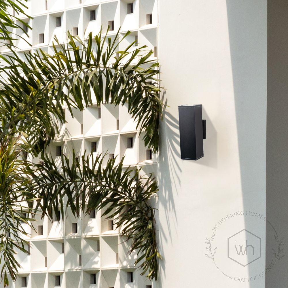 Box Outdoor Wall Light- Black Lifestyle