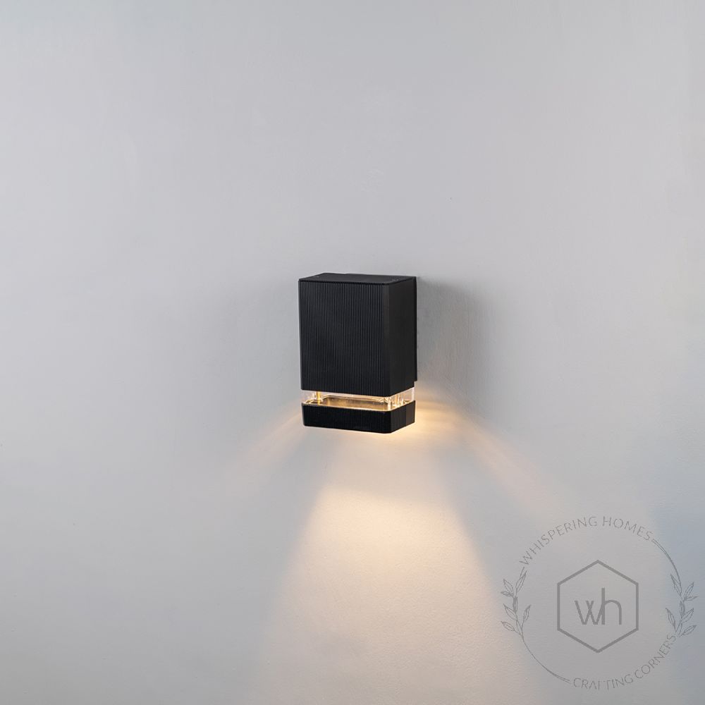 Modern Outdoor Wall Light - Black Light On White Background