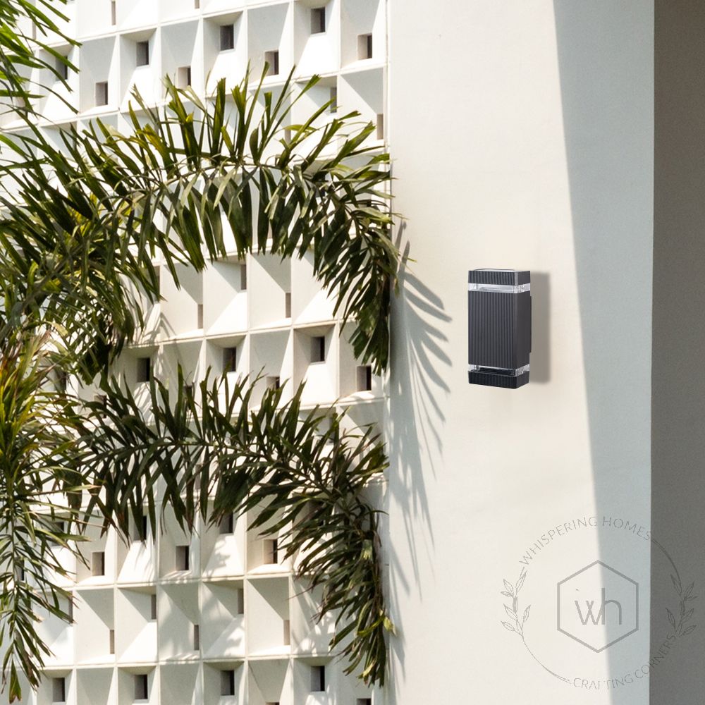 Up-Down Outdoor Wall Light - Black Lifestyle