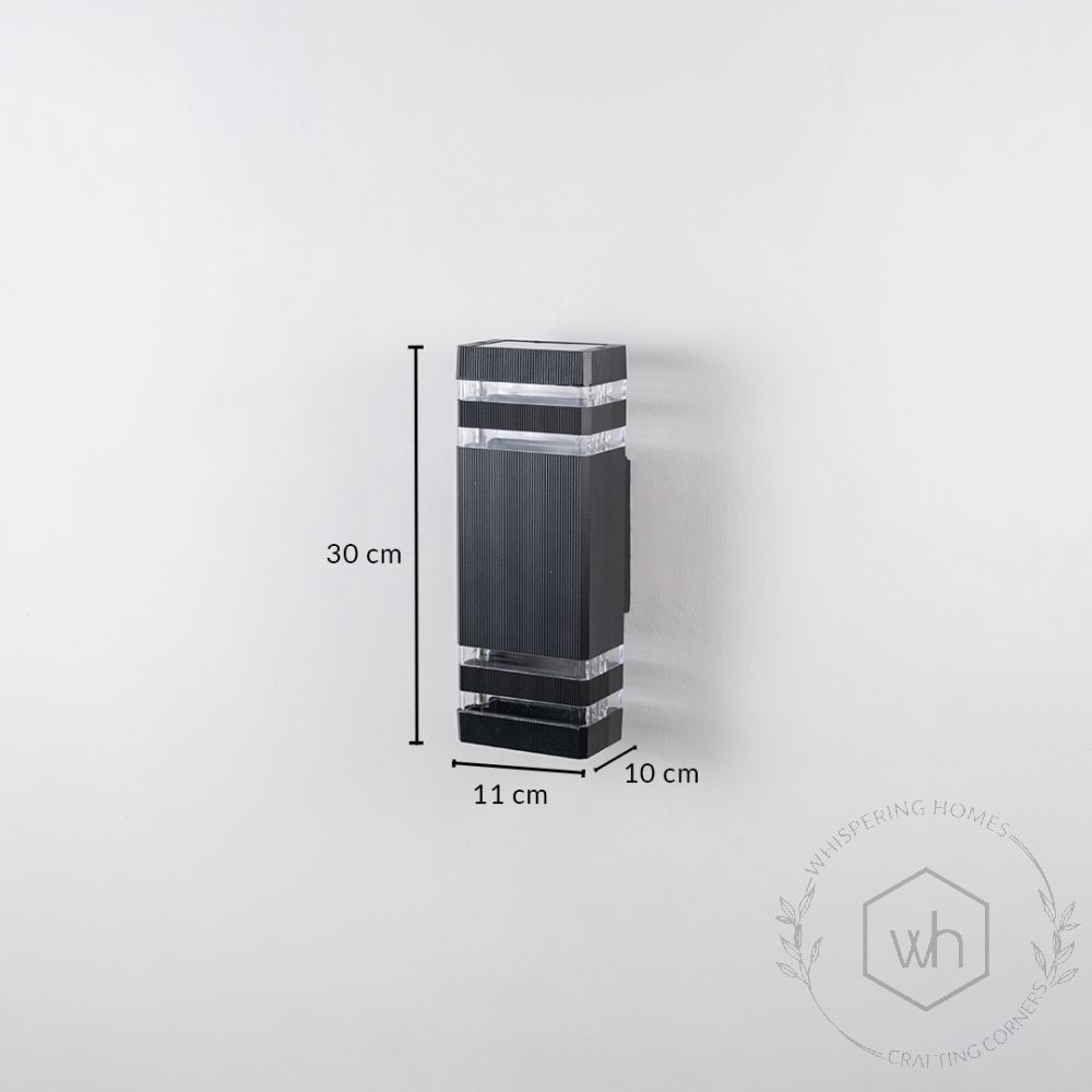 Dual Up & Down Wall Light - Black Dimensions