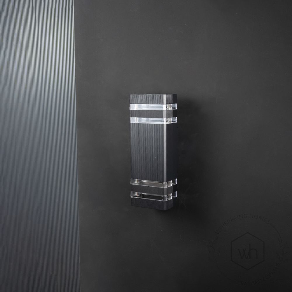 Dual Up & Down Wall Light - Black Light Off Black Background