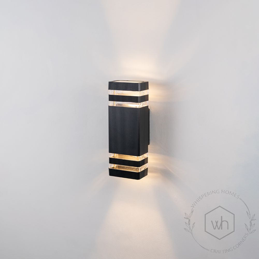 Dual Up & Down Wall Light - Black Light On White Background