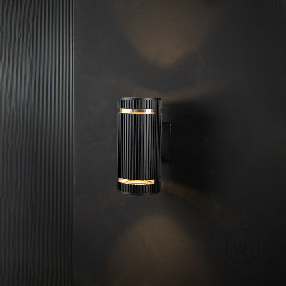 Northill Outdoor Up & Down Wall Light - Black Light On Black Background