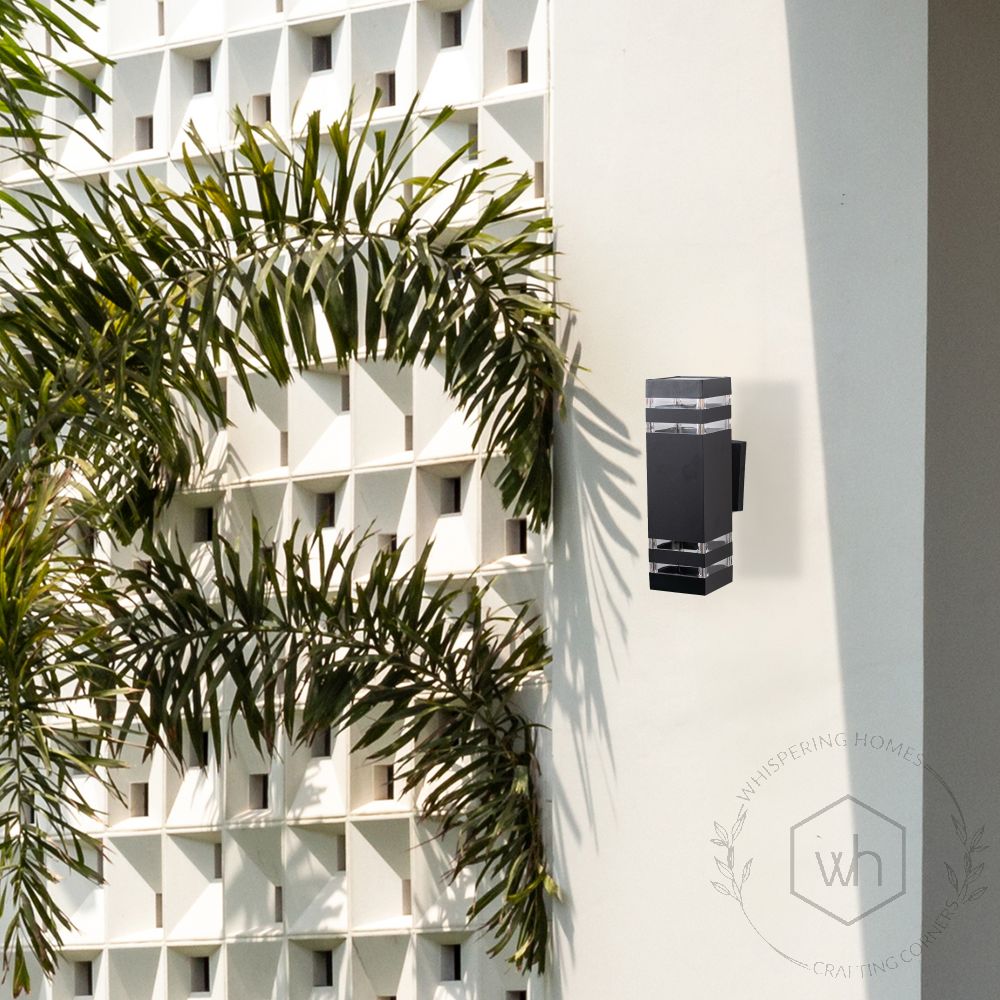 Dual Outdoor Wall Light - Black Lifestyle