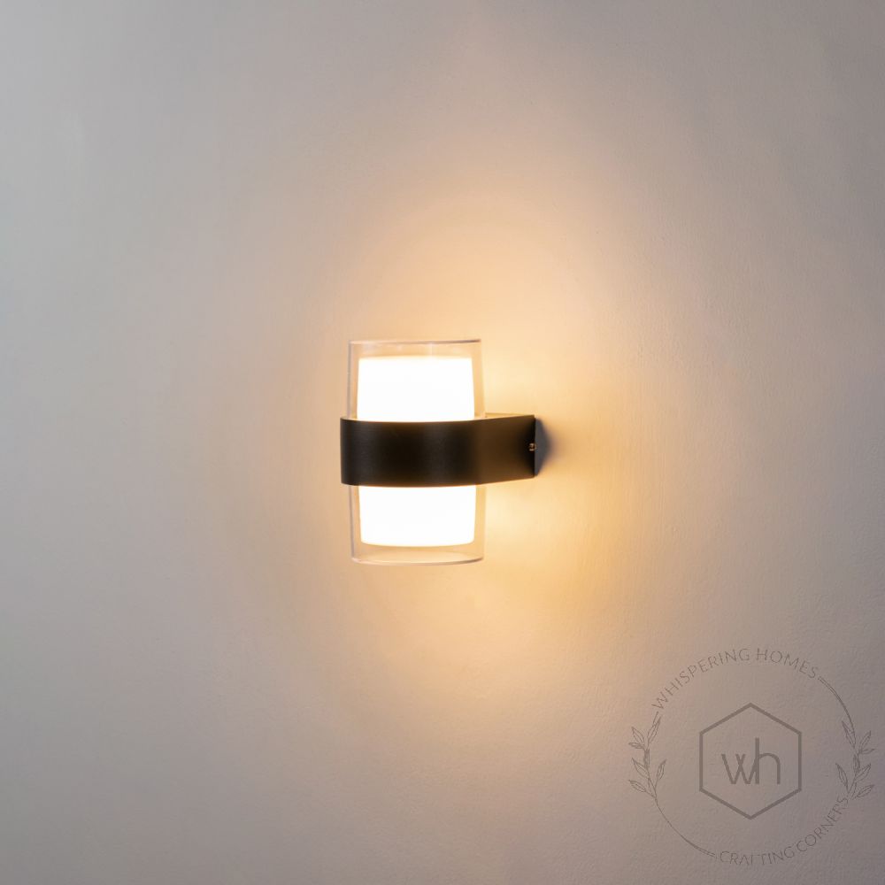 Coastal Up-Down Outdoor Wall Light Light On White Background