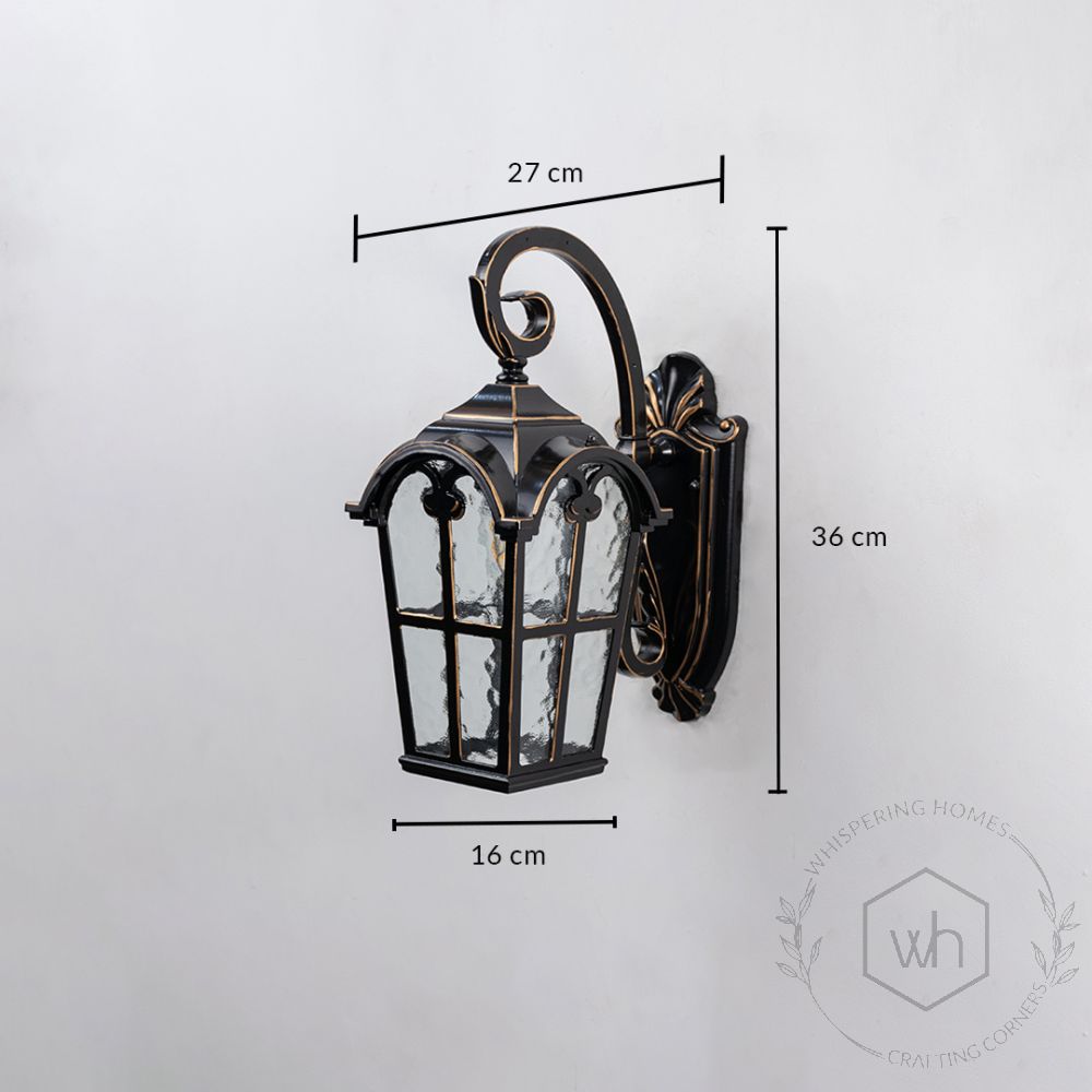 Benton Outdoor Wall Light - Gold Dimensions