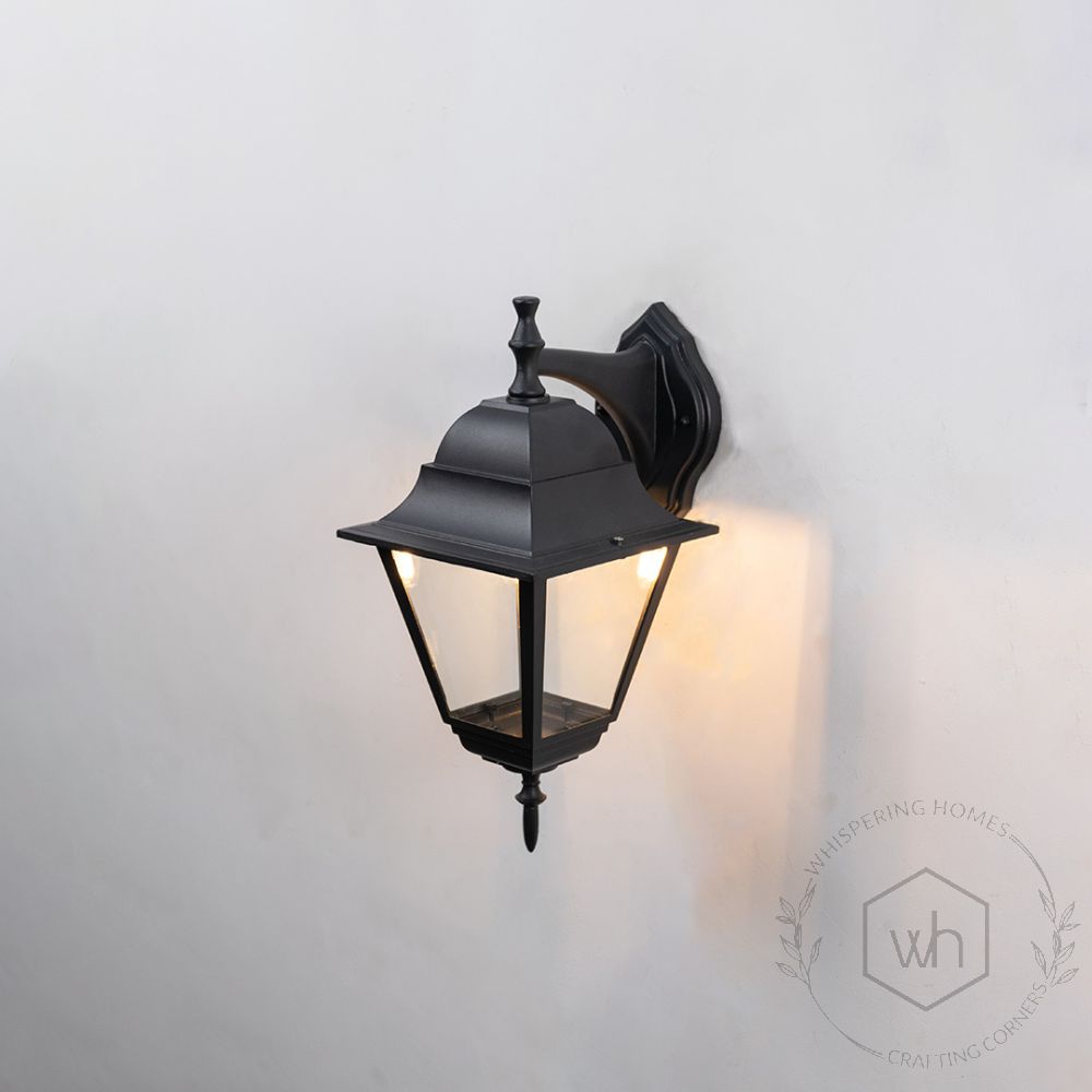 Coach Lantern Outdoor Wall Light - Large Light On White Background