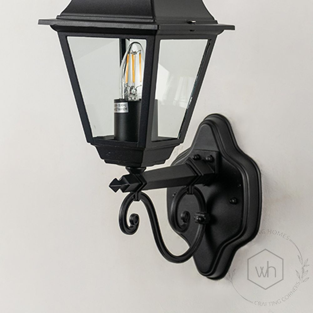 Valera Outdoor Wall Light - Black Closeup