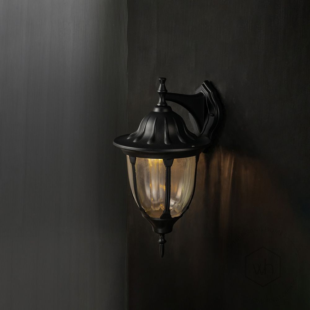 Morocco Outdoor Wall Light - Small Light On Black Background