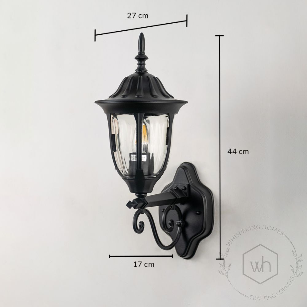 Country Outdoor Wall Light - Black Dimensions