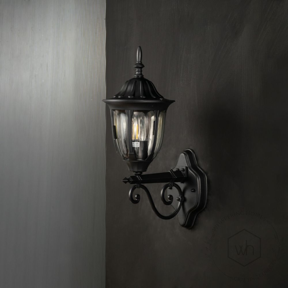 Country Outdoor Wall Light - Black Light Off Black Background