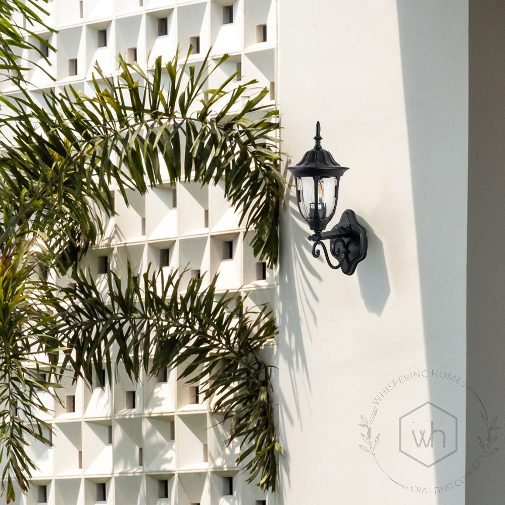 Country Outdoor Wall Light - Black Lifestyle