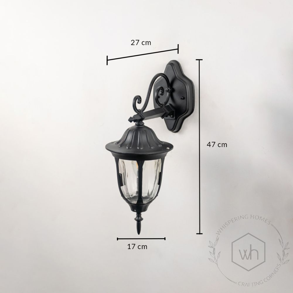 Outdoor Lantern Wall Light - Black Dimensions