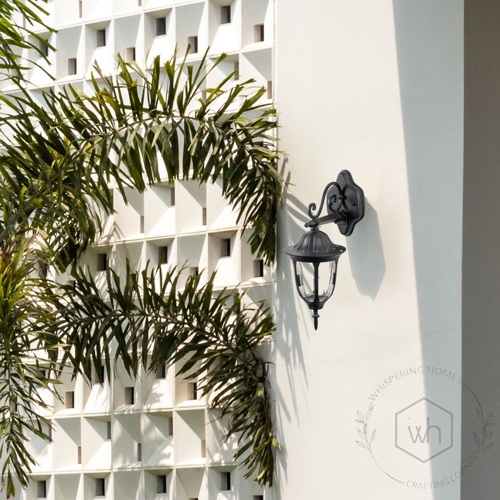 Outdoor Lantern Wall Light - Black Lifestyle