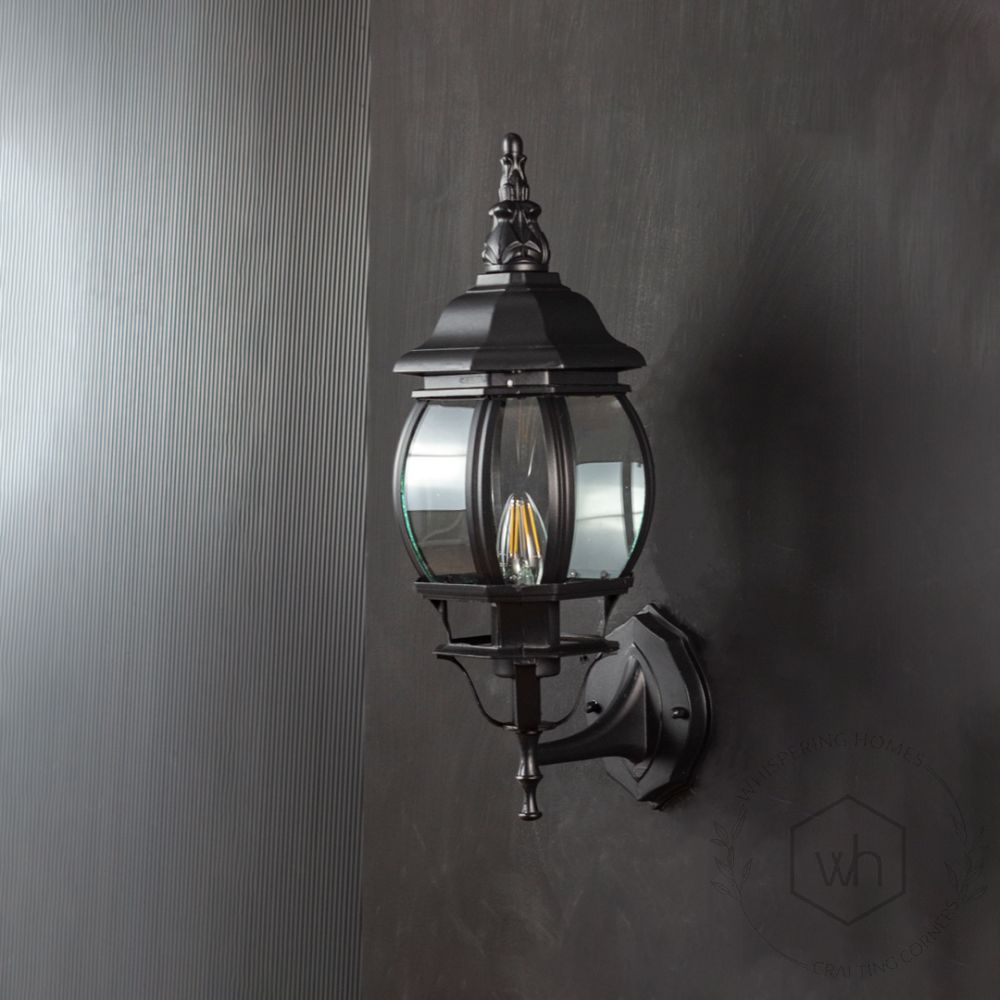 Exterior Outdoor Wall Light - Small Light Off Black Background