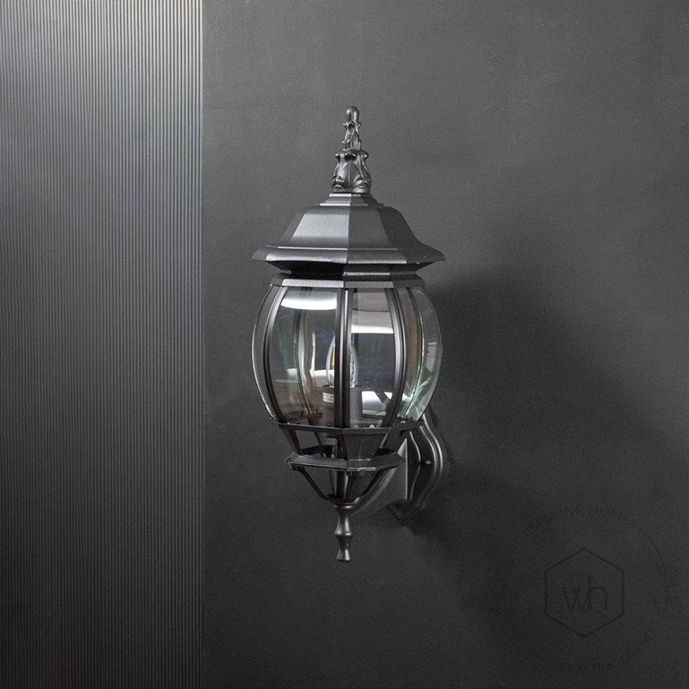 Exterior Outdoor Wall Light - Large Light Off Black Background