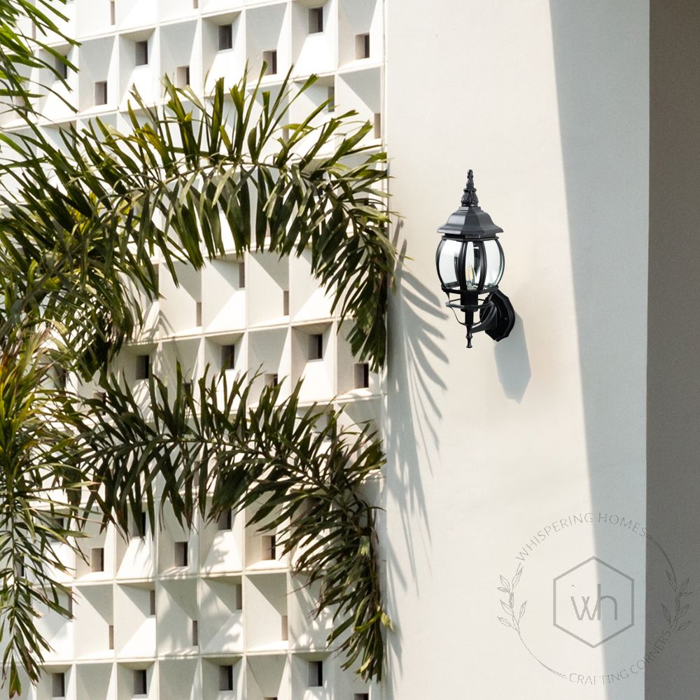 Pumpkin Outdoor Wall Light - Black Lifestyle