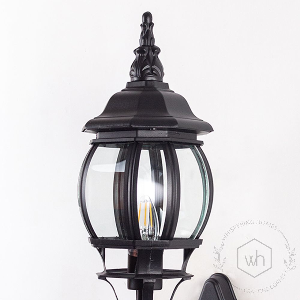 Industrial Up Wall Light - Black Closeup