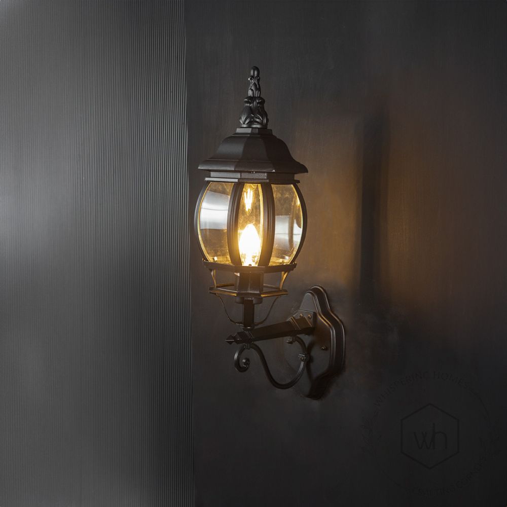 Industrial Up Wall Light - Black Light On Black Background