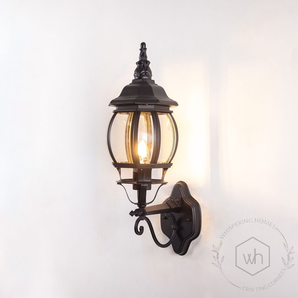 Industrial Up Wall Light - Black Light On White Background