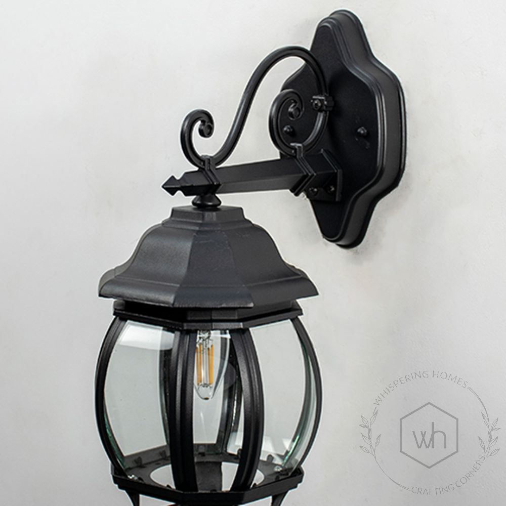 Industrial Down Wall Light - Black Closeup