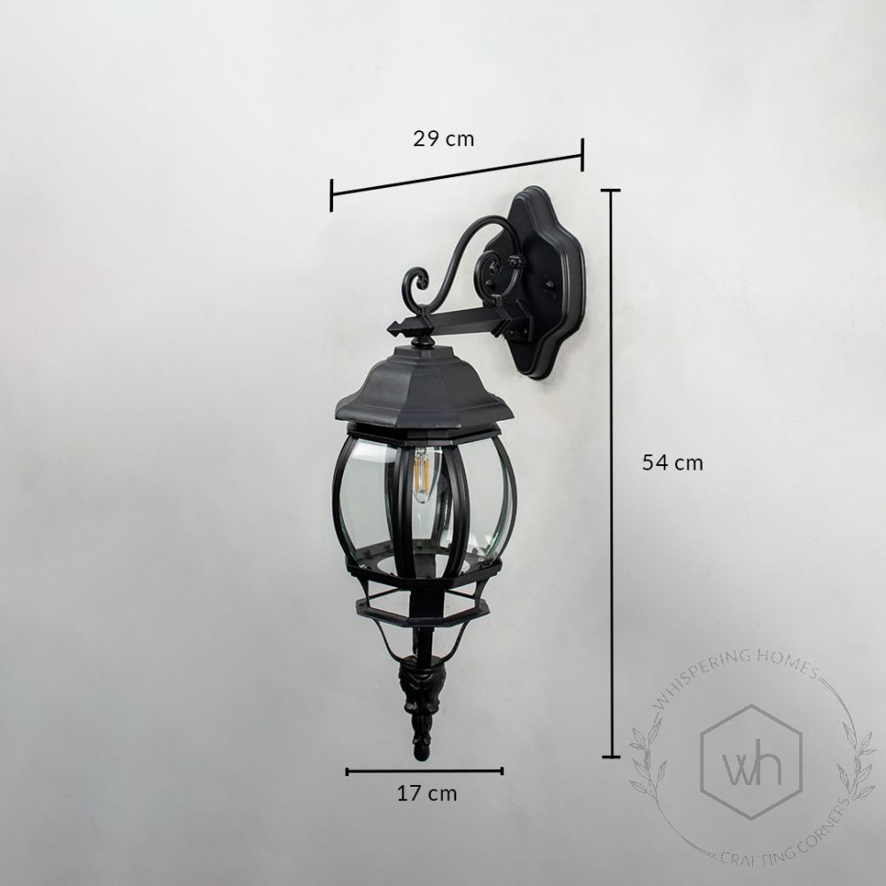 Industrial Down Wall Light - Black Dimensions