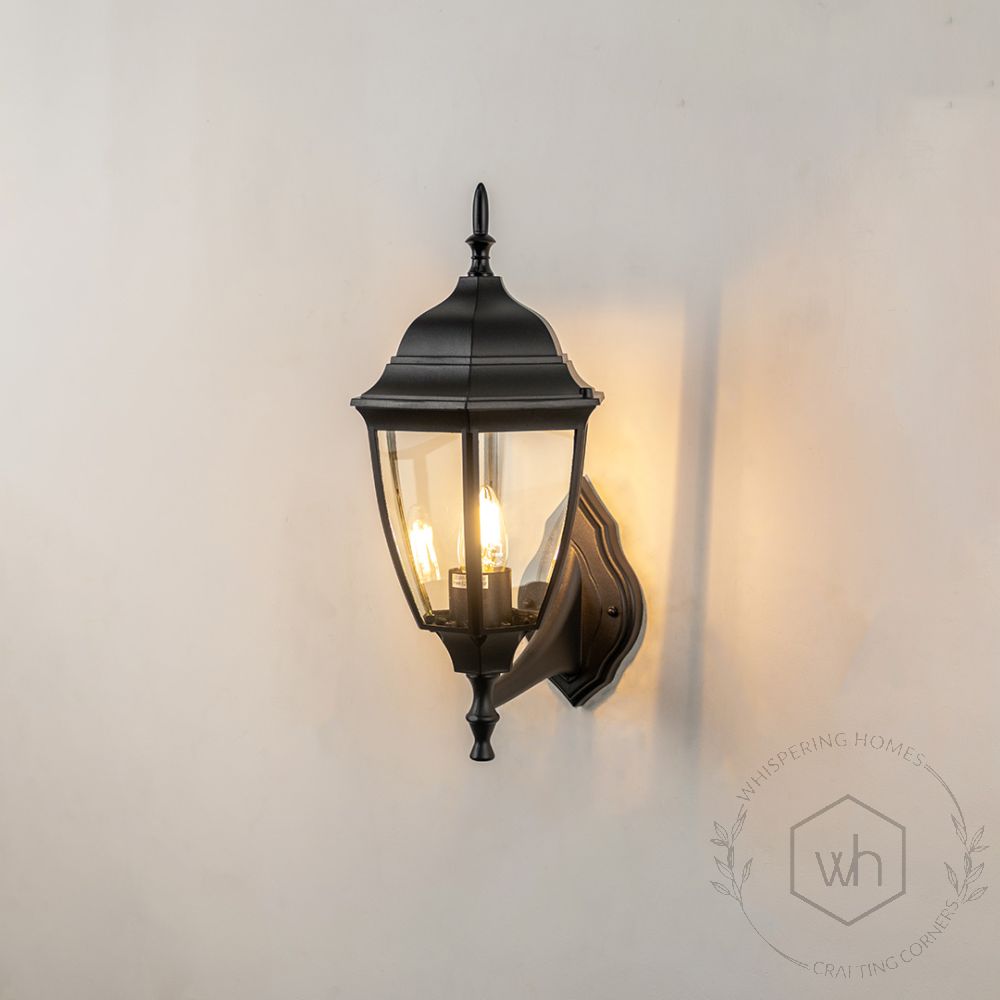 Outdoor Wall-Mount Lantern - large Light On White Background