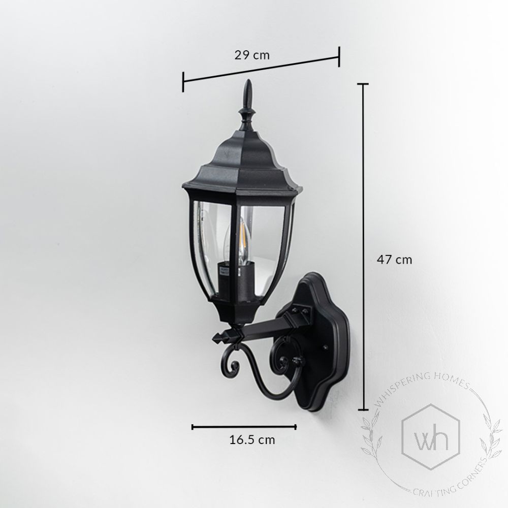 Victorian Outdoor Wall Light - Up Dimensions