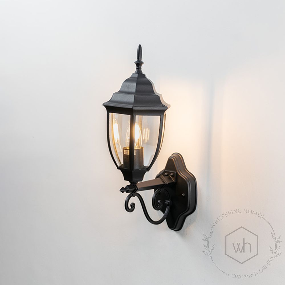 Victorian Outdoor Wall Light - Up Light On White Background