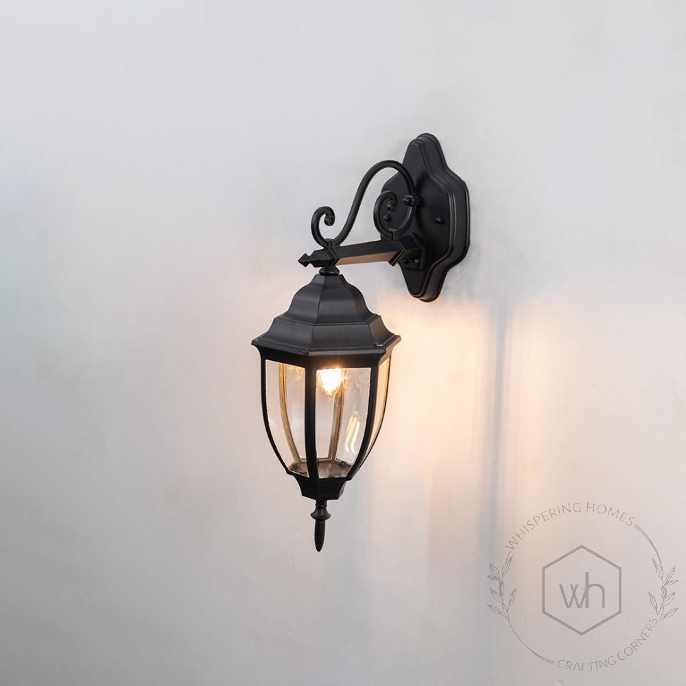 Victorian Outdoor Wall Light - Down Light On White Background