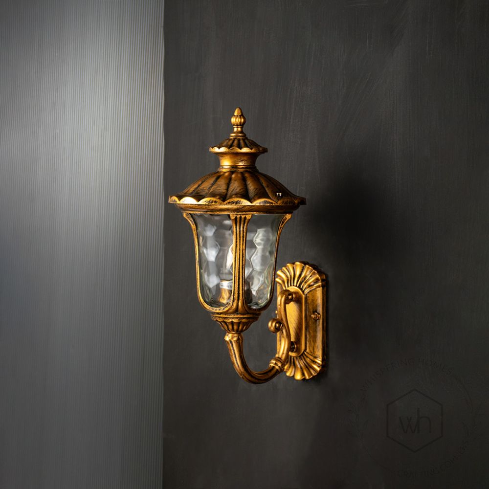 Villa Outdoor Wall Lamp - Small Light Off Black Background