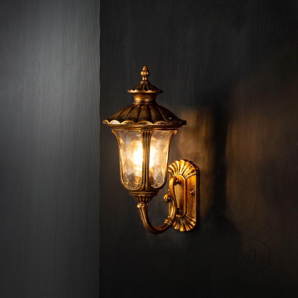 Villa Outdoor Wall Lamp - Small Light On Black Background