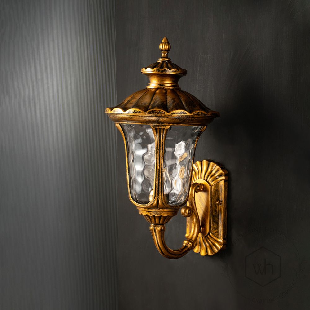 Villa Outdoor Wall Lamp - Large Light Off Black Background