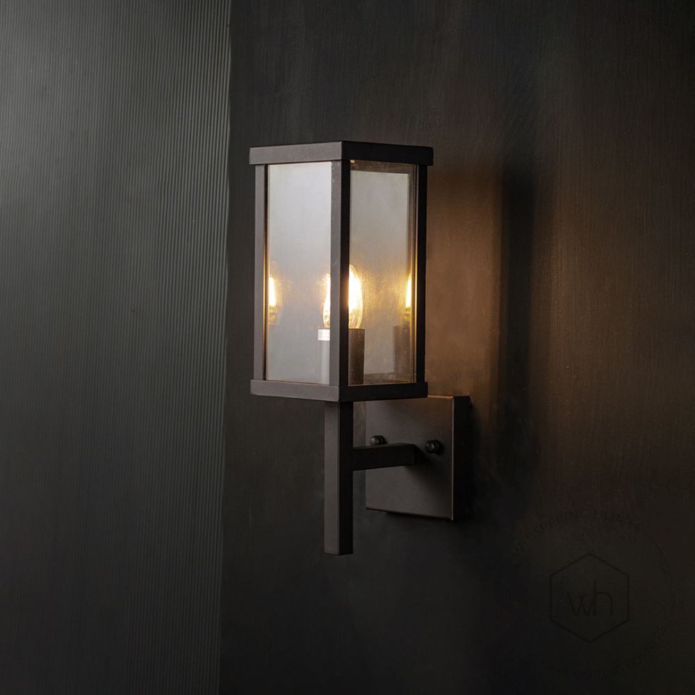 Palanga Outdoor Wall Light - Black Light On Black Background