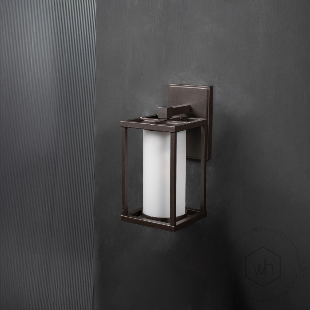 Outdoor Wall Lamp - Brown Light Off Black Background