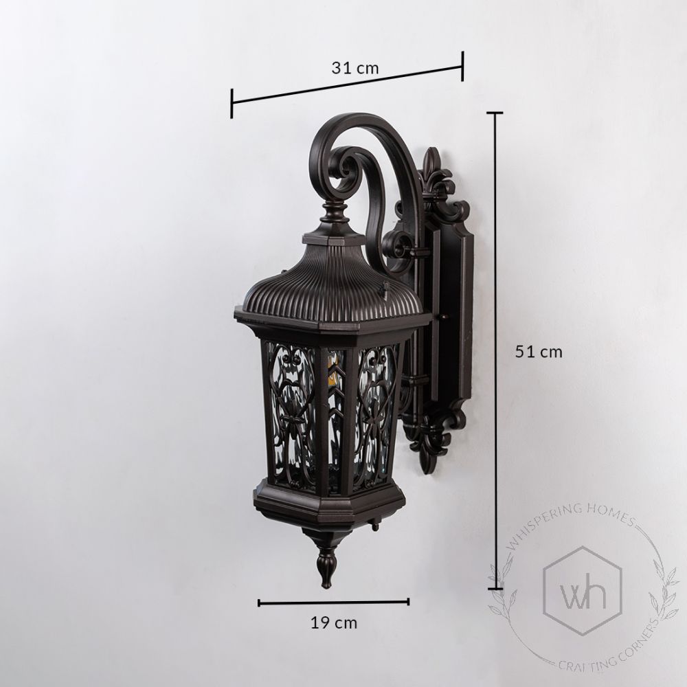 Valhalla Outdoor Wall Light - Dark Brown Dimensions