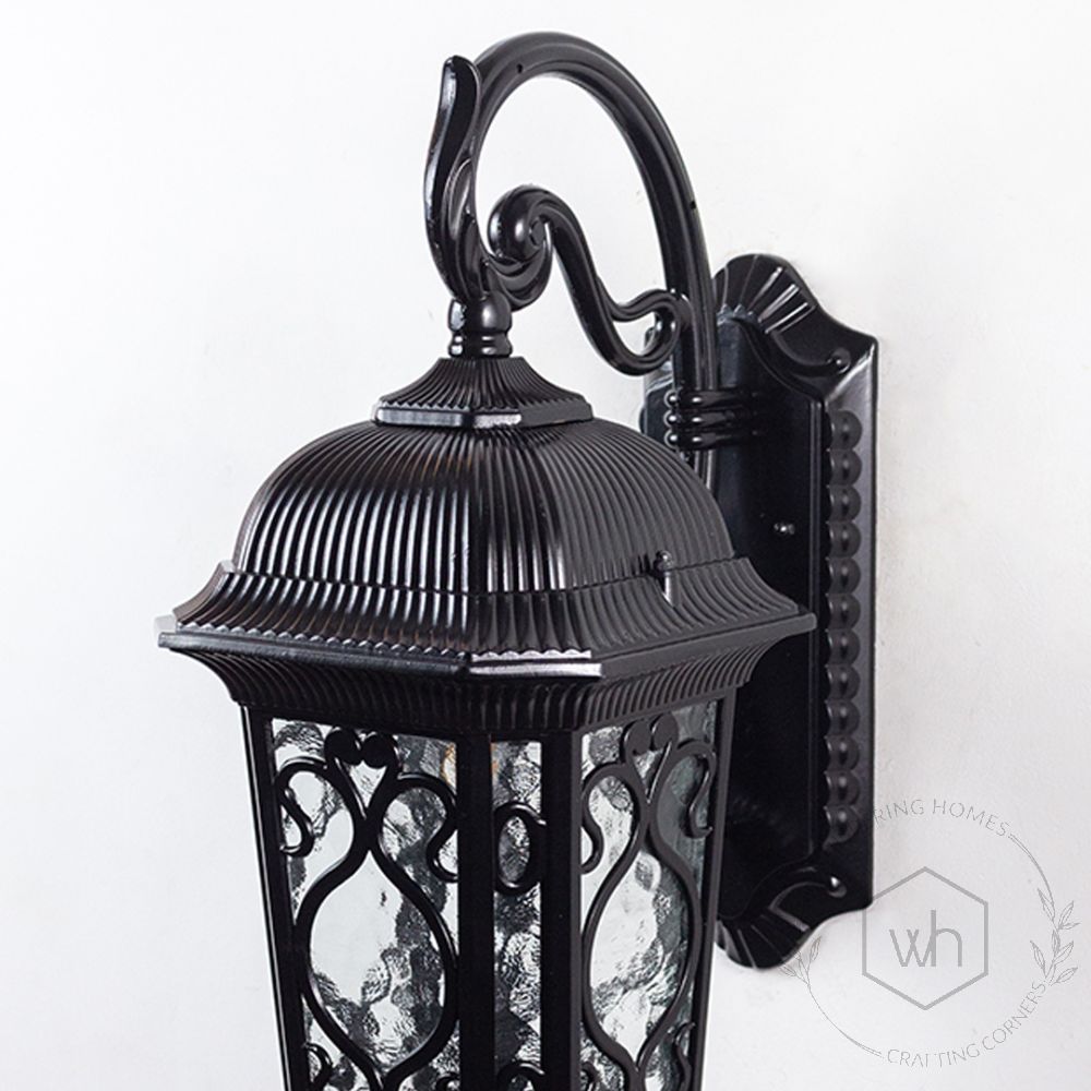 Warwick Outdoor Wall Light - Black Closeup