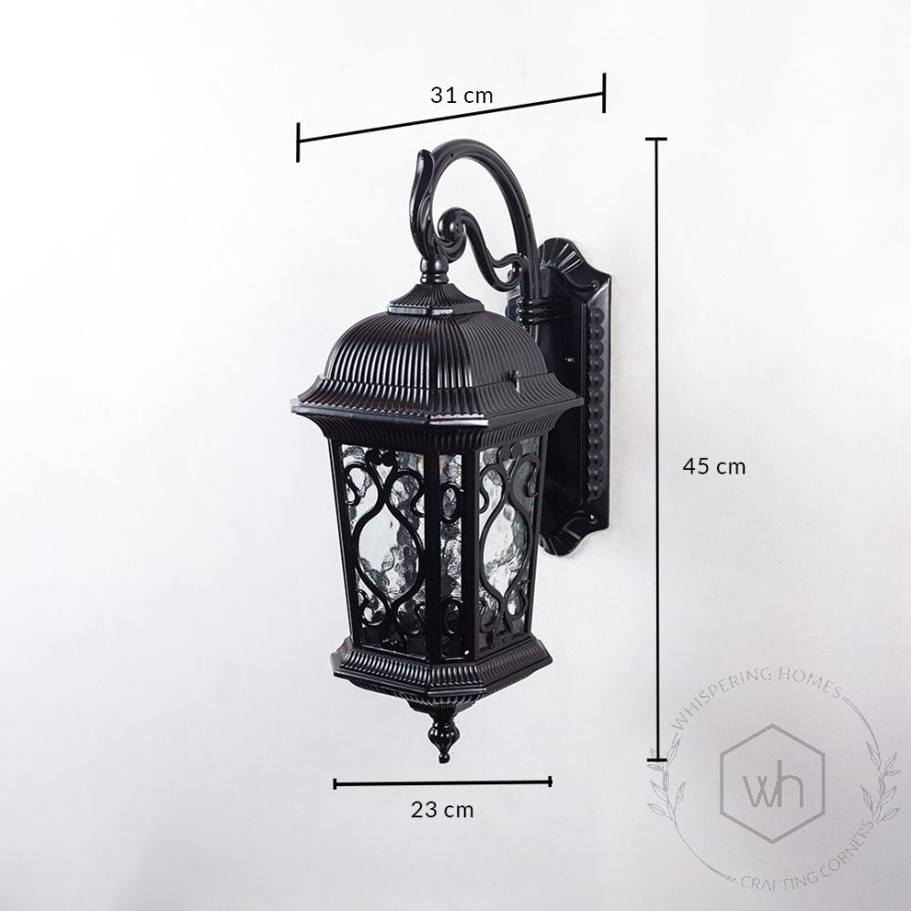 Warwick Outdoor Wall Light - Black Dimensions