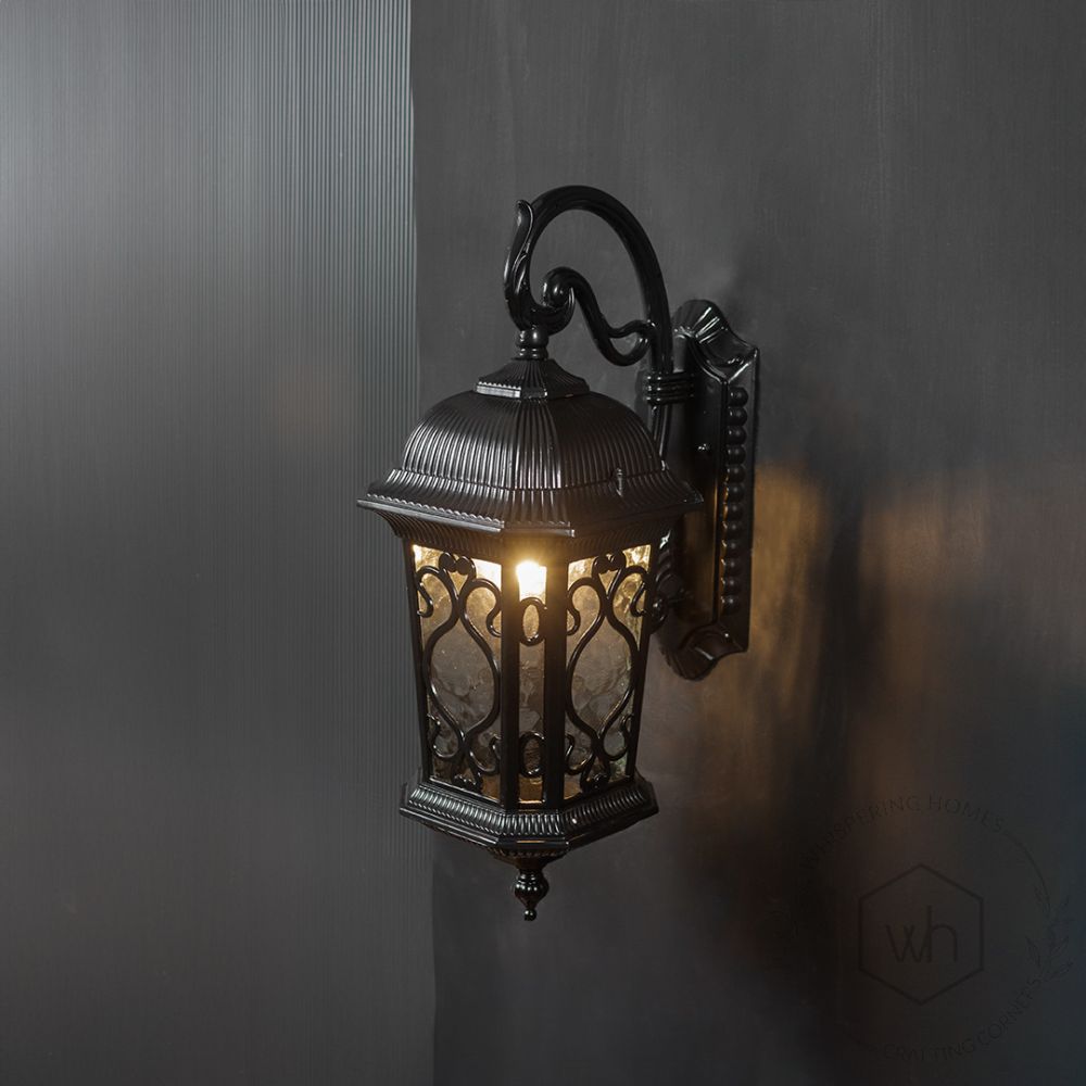 Warwick Outdoor Wall Light - Black Light On Black Background