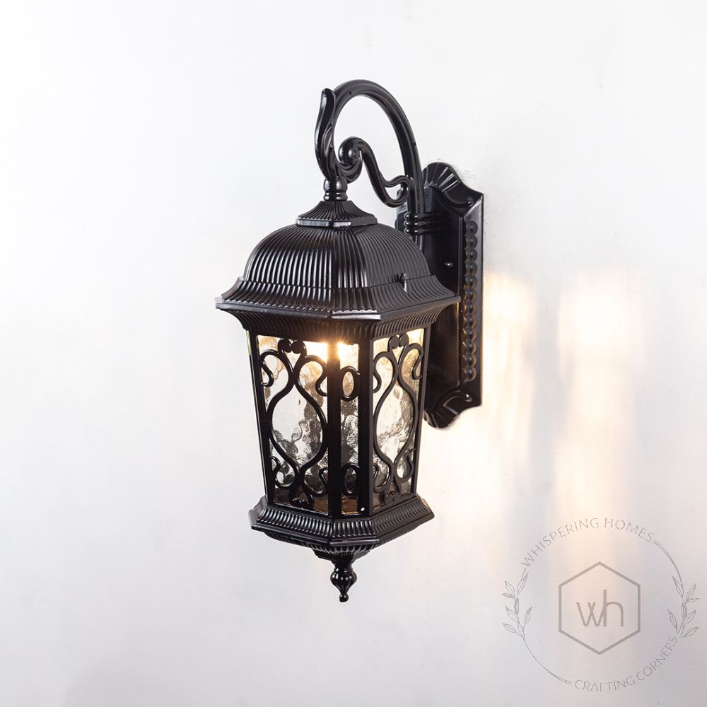 Warwick Outdoor Wall Light - Black Light On White Background