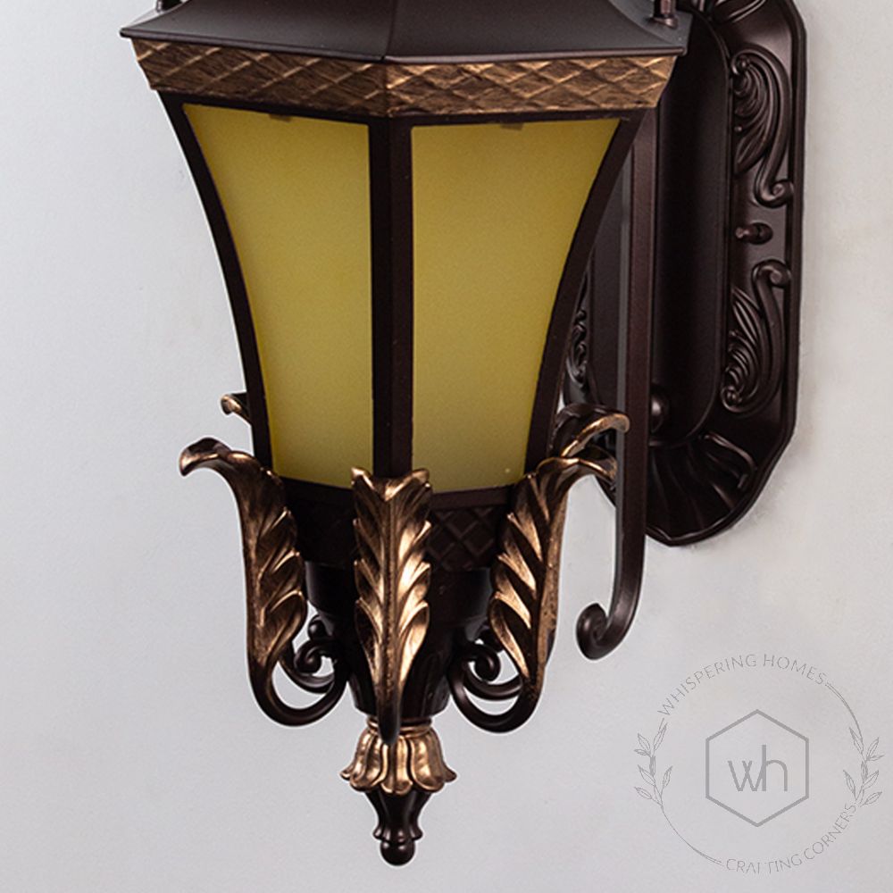 Guerre Outdoor Wall Light - Dark Brown Closeup